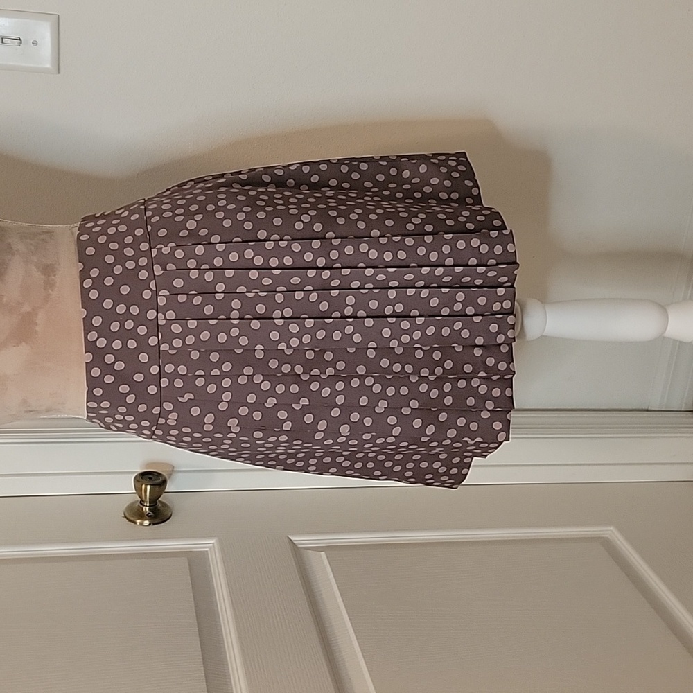 LOFT, Size 8, Taupe Polka Dot Pleated Skirt, NEW with Tags!